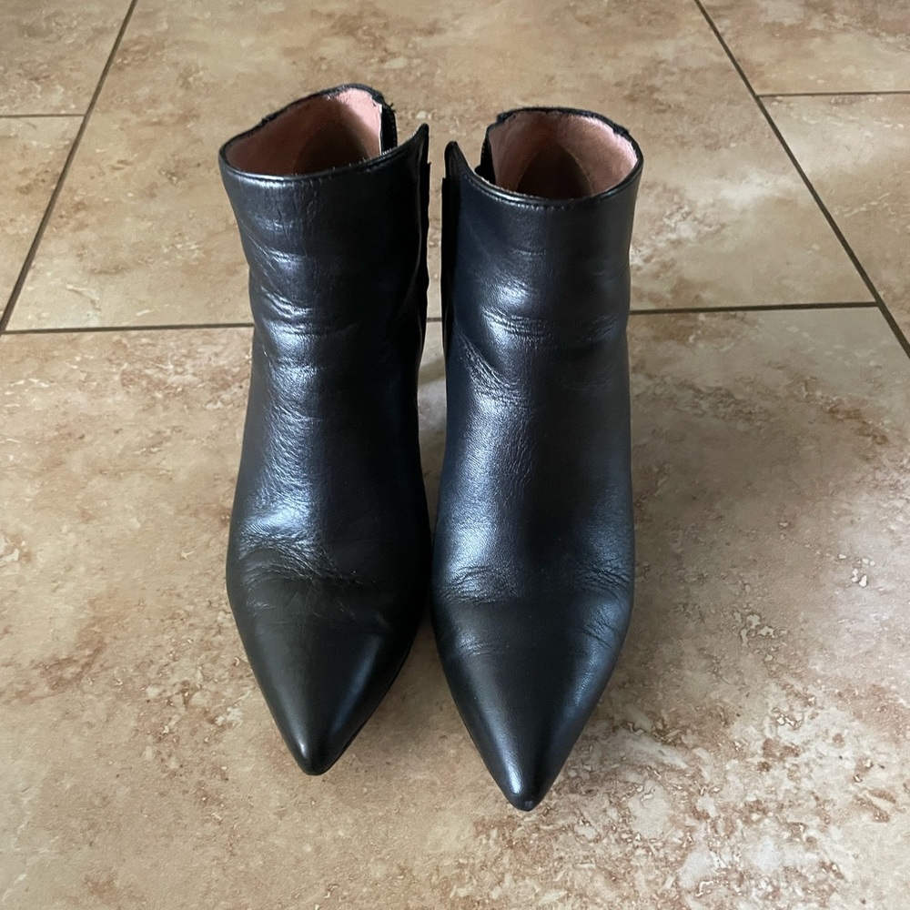 Black Leather Ankle Boots